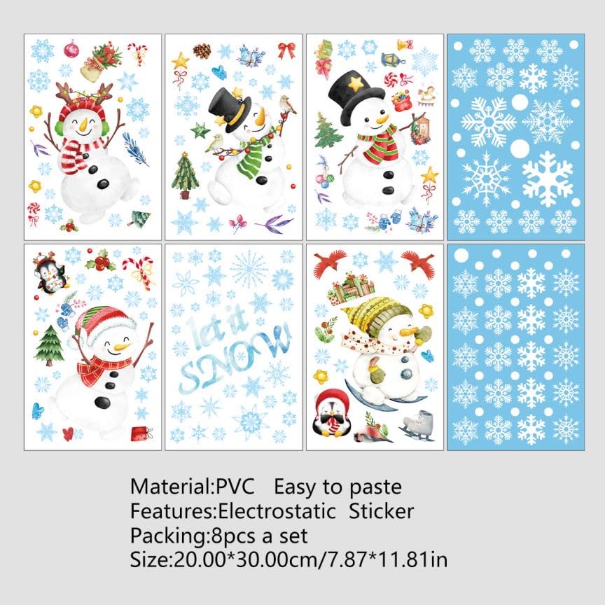 Glitter Blue Snowflake Window Clings H289