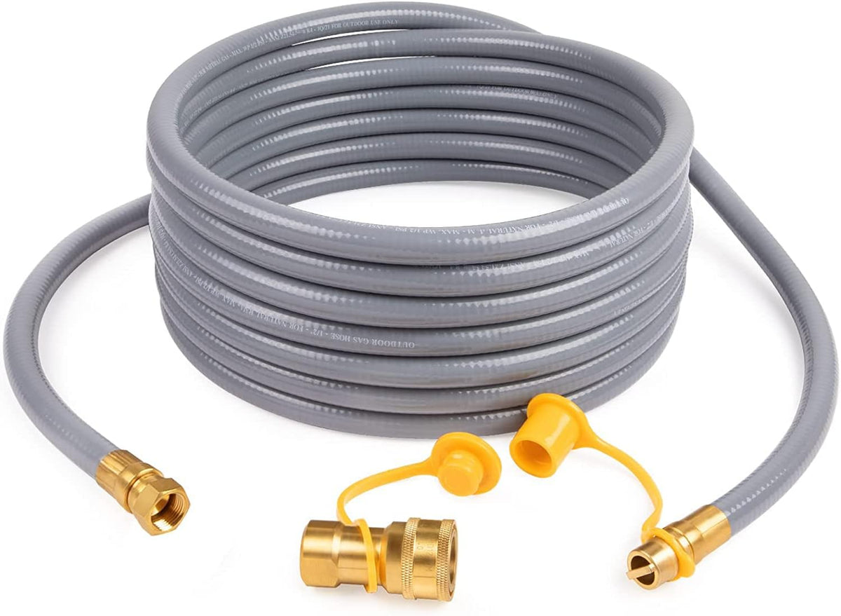 3/8-Inch Natural Gas Hose with Quick Connect Fittings, 24 Feet, Pack of 2 A273913