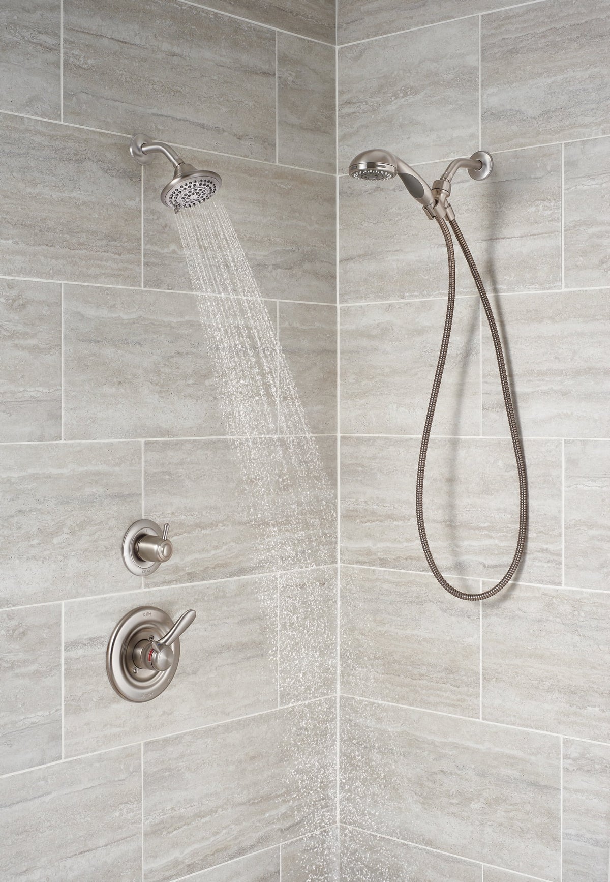 5-Spray Single Handle Shower Faucet in Stainless Y29664