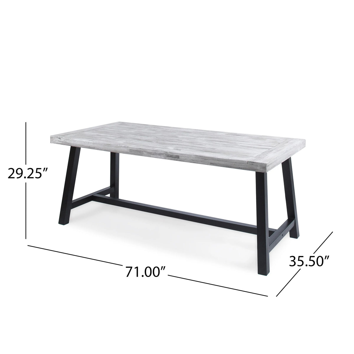 Light Grey Acacia Wood Rectangular Dining Table G786