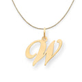14k Yellow Gold Initial W Necklace - 22 Inch I4150