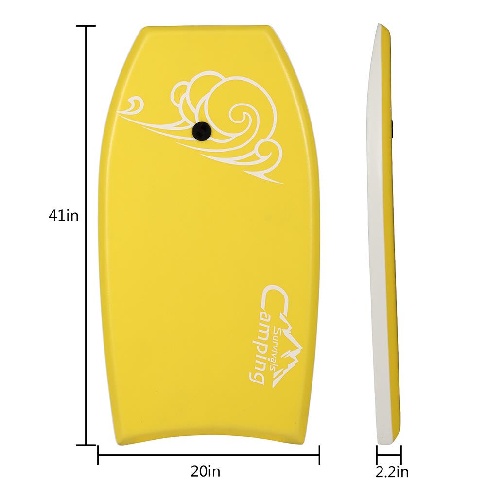 41" Lightweight Bodyboard with EPS Core, XPE Deck, HDPE Slick Bottom, and Wrist Leash M8880