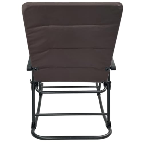 Black XL Oversize Padded Folding Rocking Camping Chair Z903