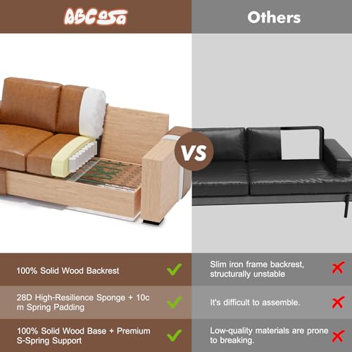 Brown Faux Leather 3 Seater Sofa Set of 2 I1518