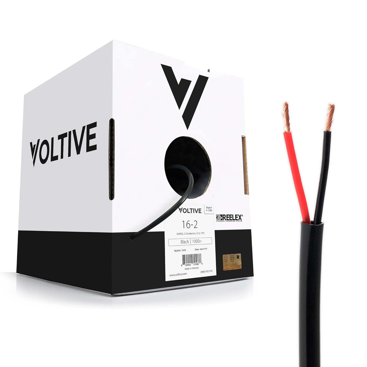 16 AWG 4 Conductor UL Listed CL2/CL3 Oxygen-Free Copper 500 Foot Bulk Cable White X8989