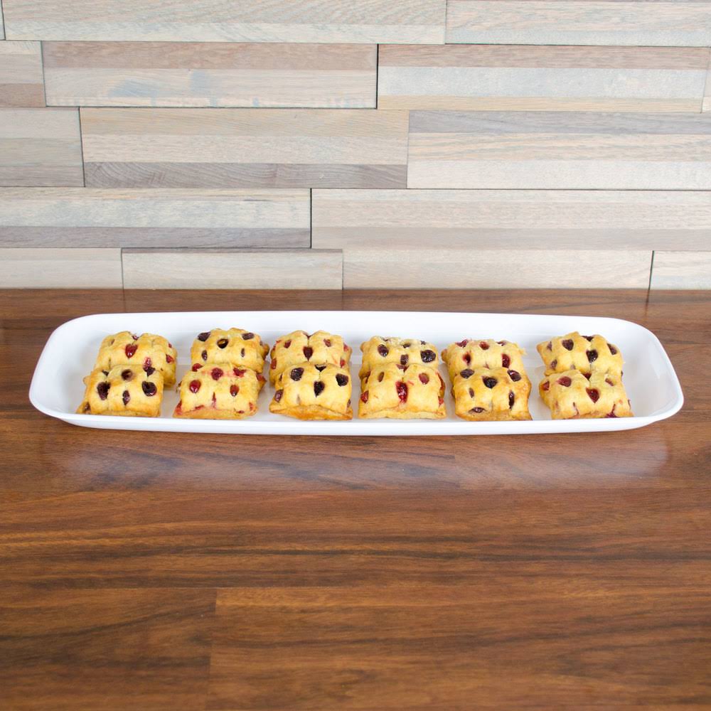White Rectangular Polystyrene Platter / Catering Tray - 25/Case F891193