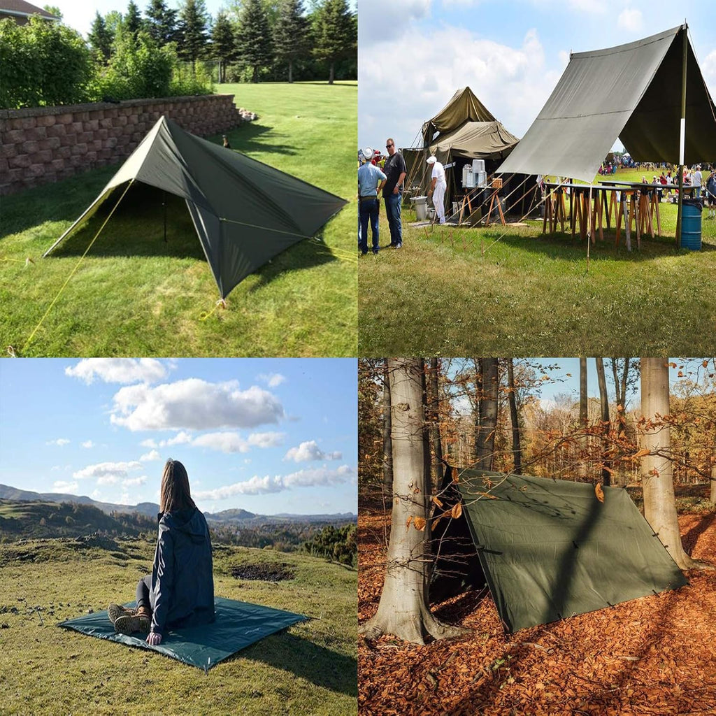 Green 6 x 8 Feet Waterproof Canvas Tarp with Rust Grommets D532