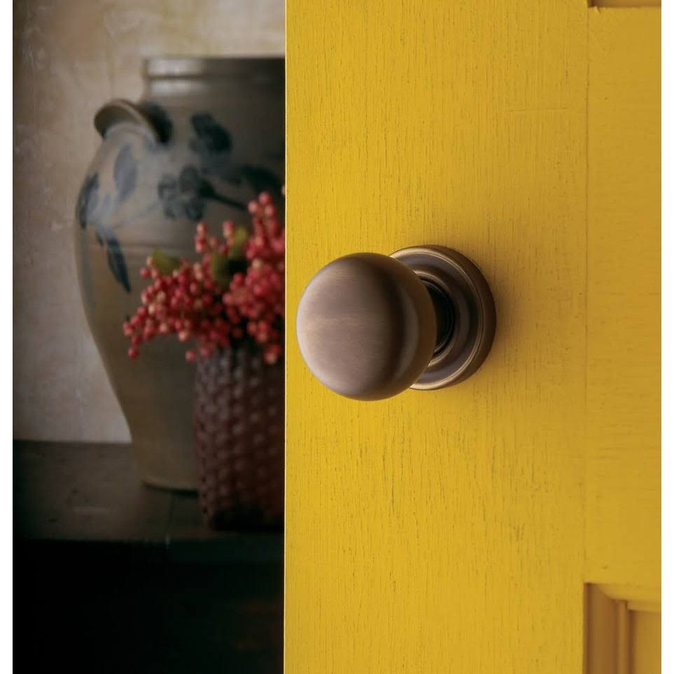 Satin Brass and Brown Pair of Knobs Q48526