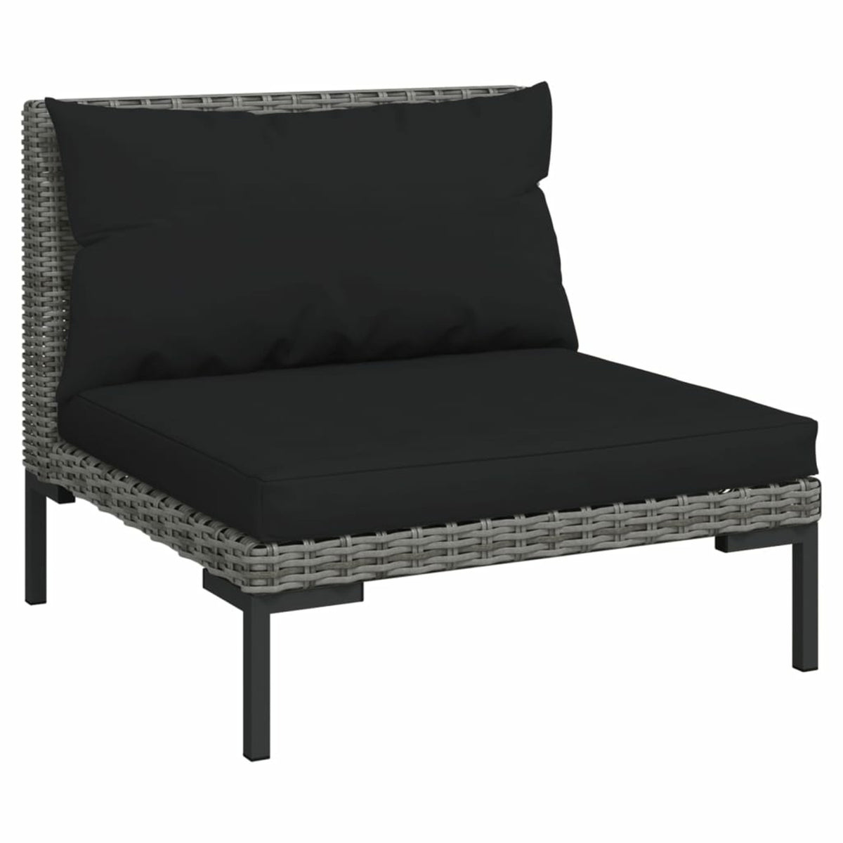 10 Piece Patio Set with Cushions Poly Rattan Dark Gray G823724