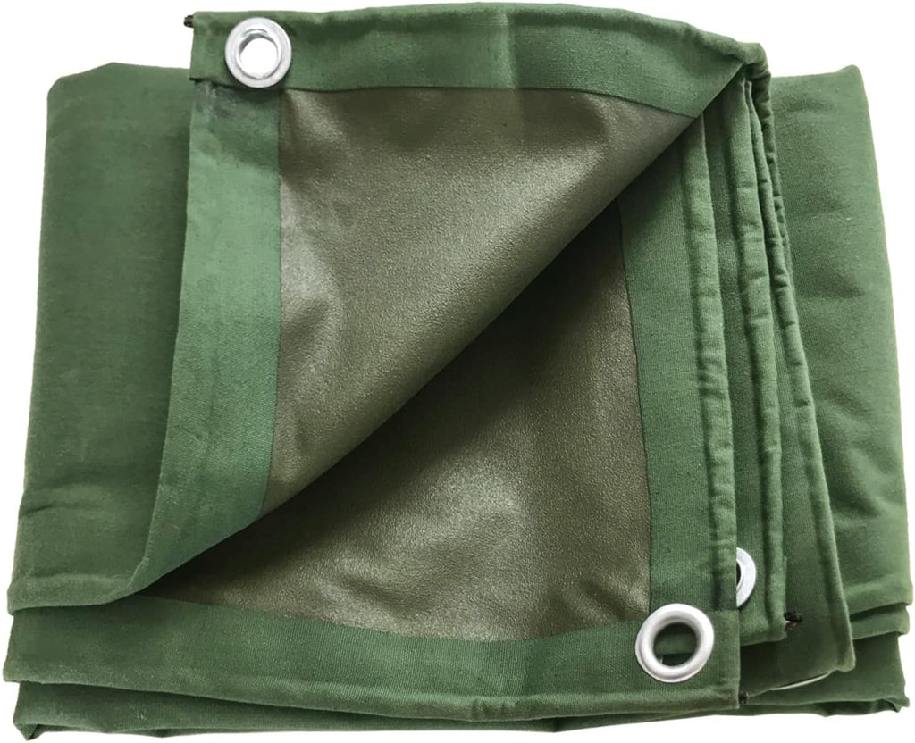 Green 6 x 8 Feet Waterproof Canvas Tarp with Rust Grommets D532