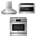 36 Gas Range, Range Hood, Microwave D7683