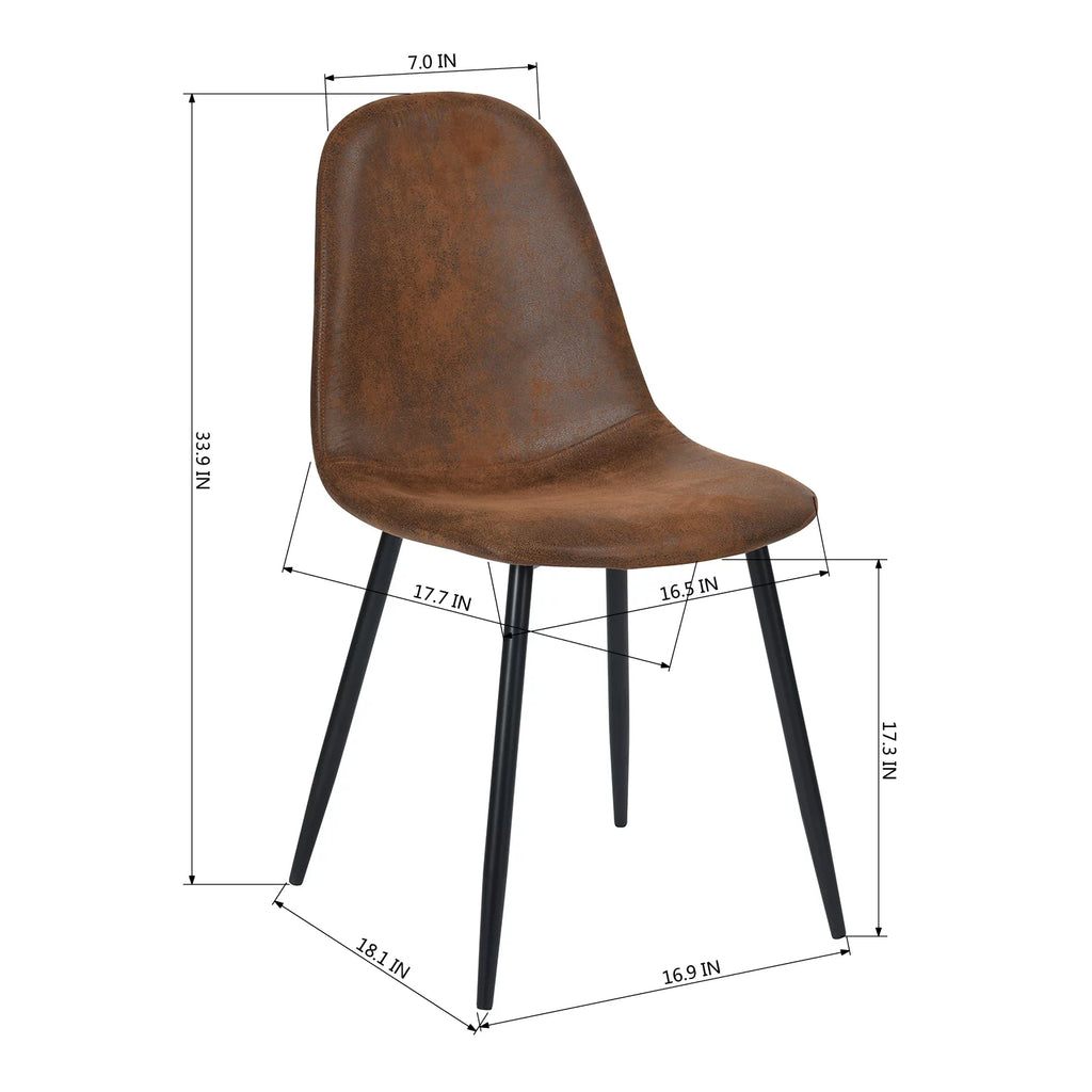 Set of 4 Suede Brown Velvet Chairs U737273