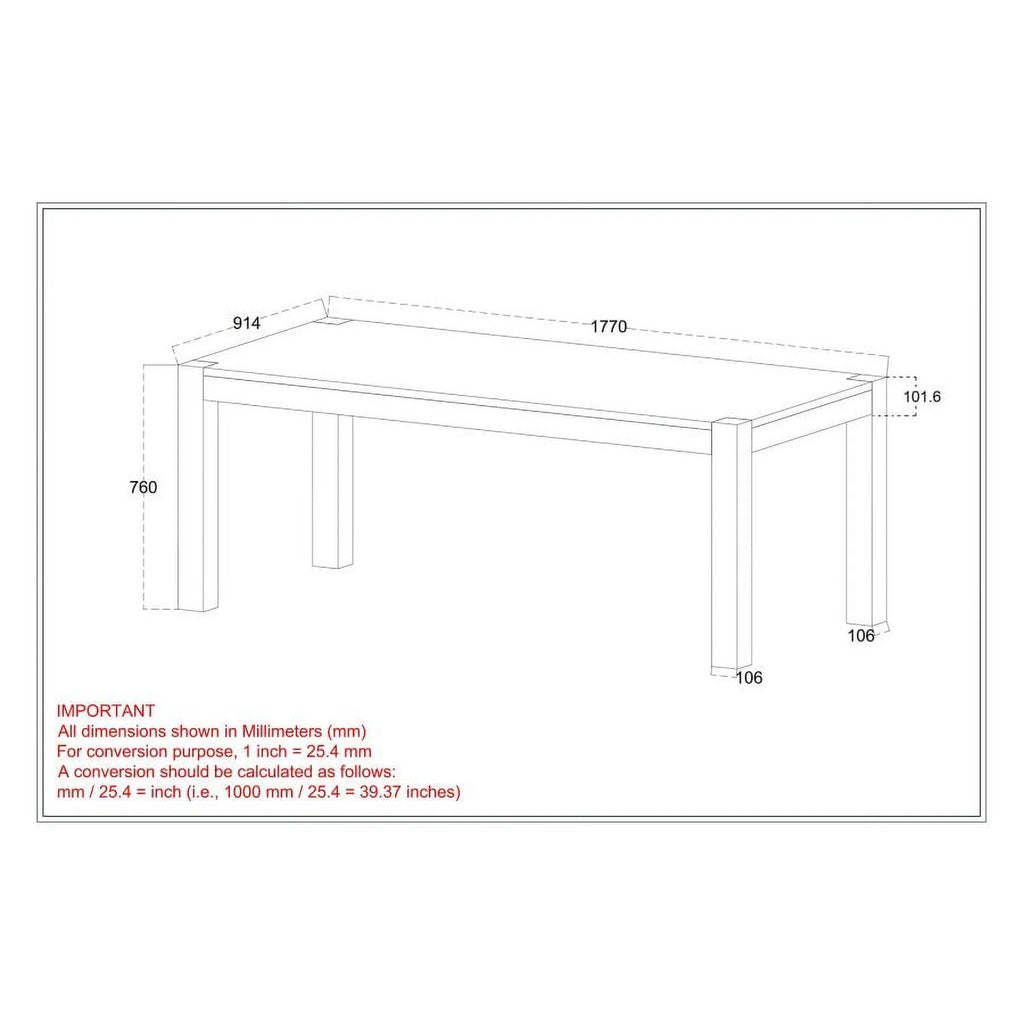 Dark Sheesham Rectangular Dining Table B84404
