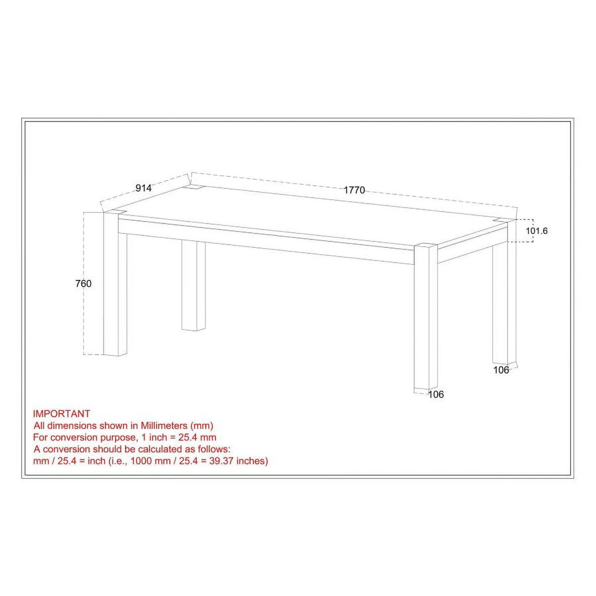 Dark Sheesham Rectangular Dining Table B84404