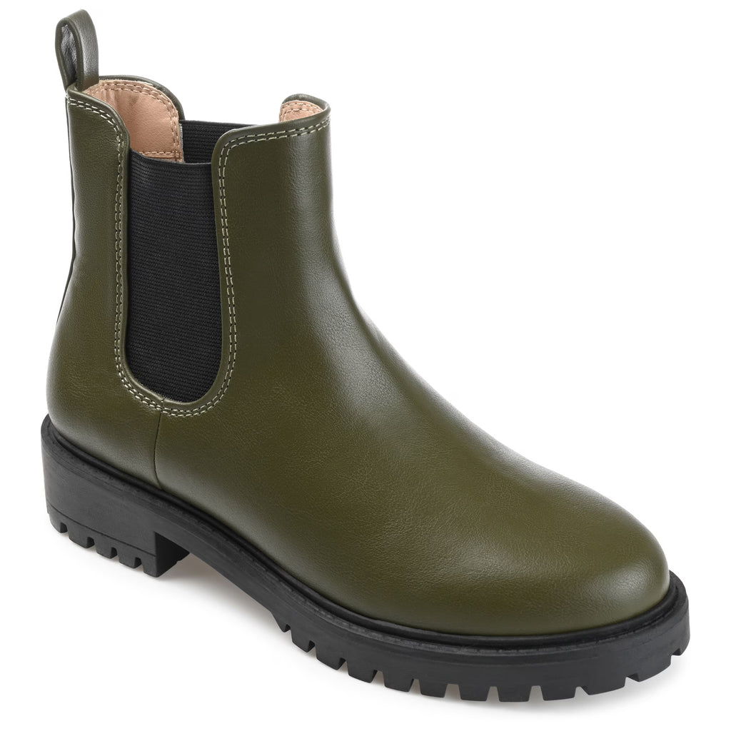 Womens Wide Width Round Toe Block Heel Chelsea Booties M95060