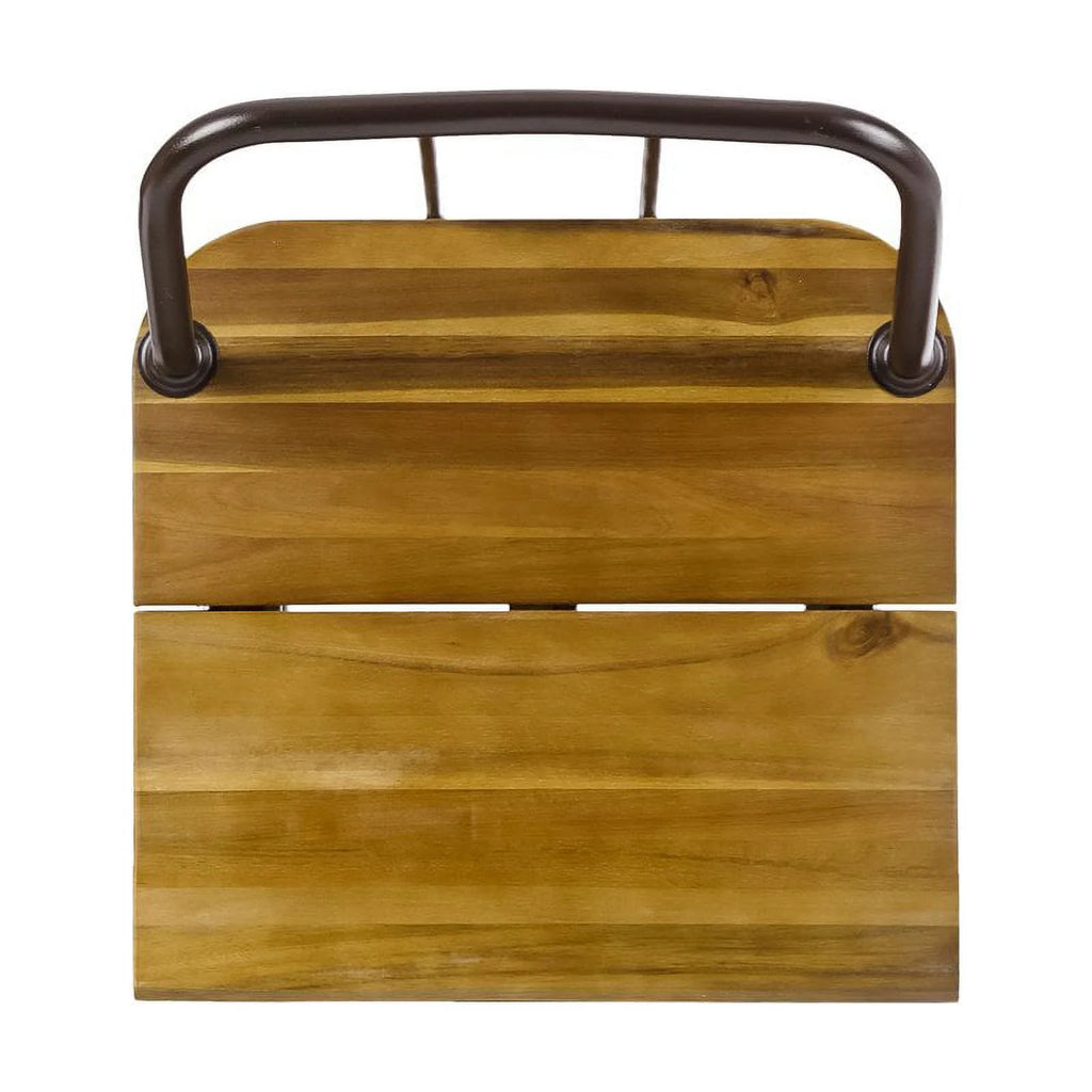 Teaked Acacia Wood Bar Set with Metal Iron Frame H38183