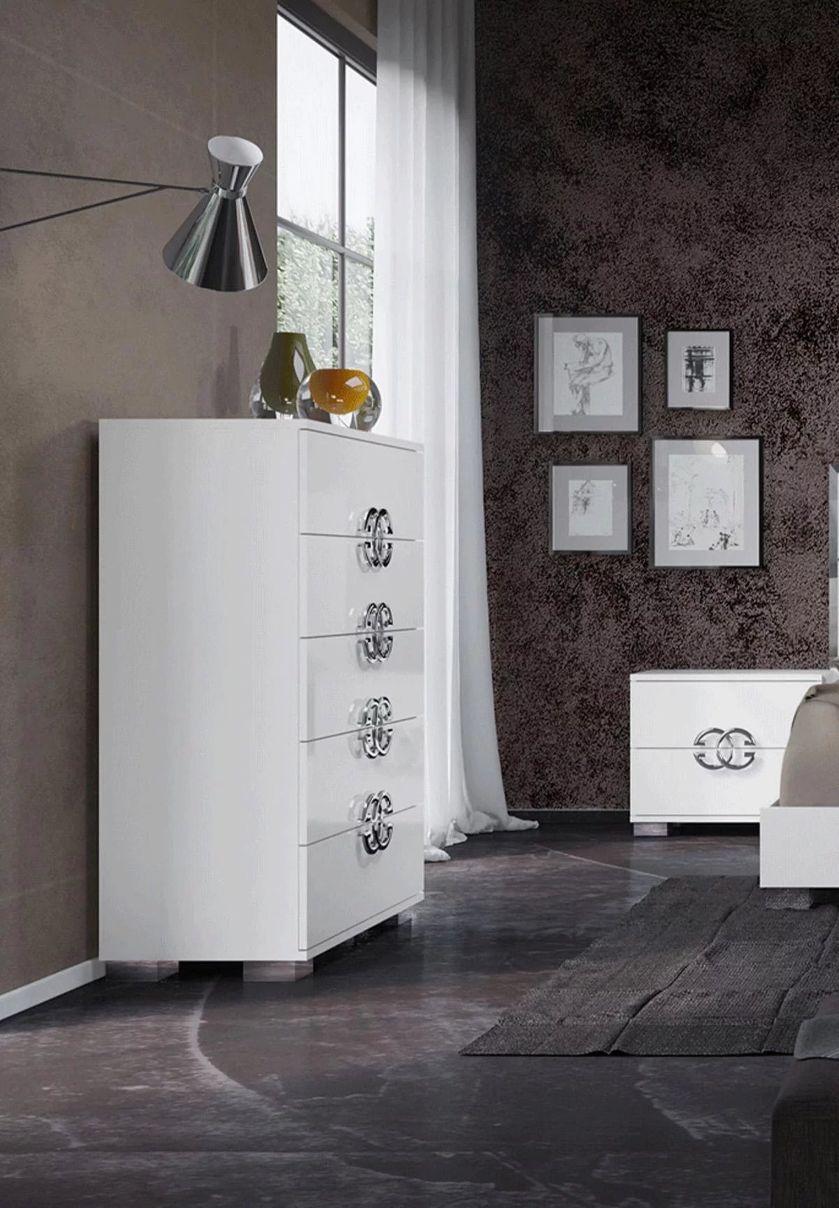 White High Gloss 5 Drawer Chest A660022