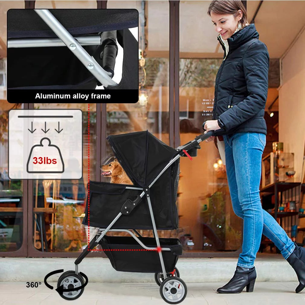 3 Wheels Folding Pet Stroller N780856