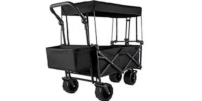 Collapsible Wagon Cart with Removable Canopy and All Terrain Wheels F7682