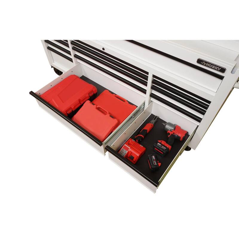 72 in. Heavy Duty Matte White Mobile Workbench Cabinet with Wood Top G229