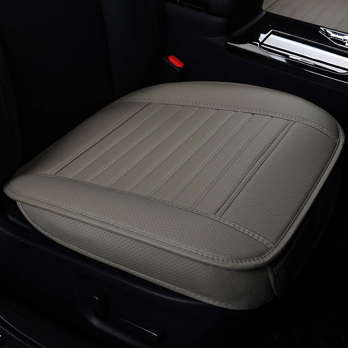 Beige-Tan PU Leather Car Seat Cover Bottom, 1pcs M934