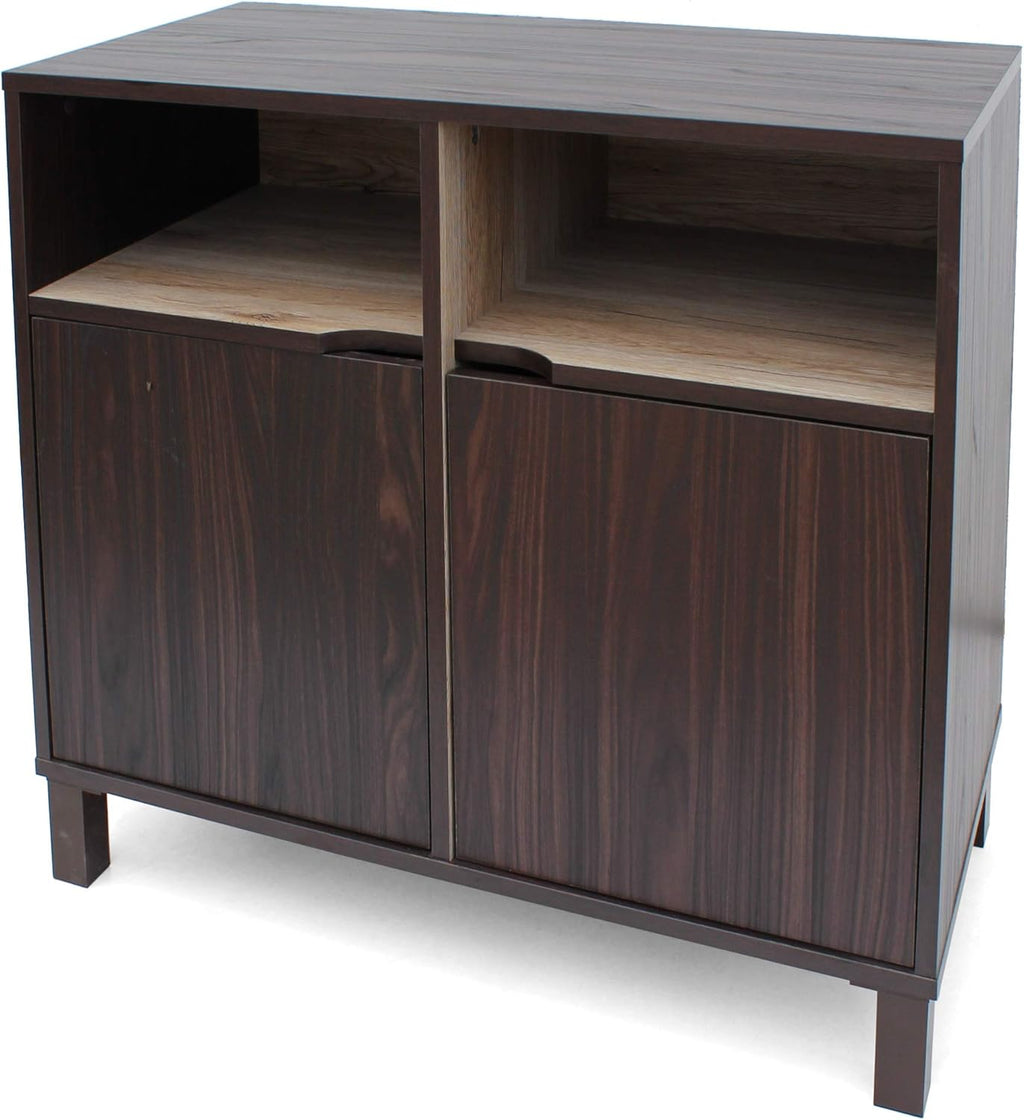 2-Shelf Faux Wood Cabinet, Walnut / Brown M534