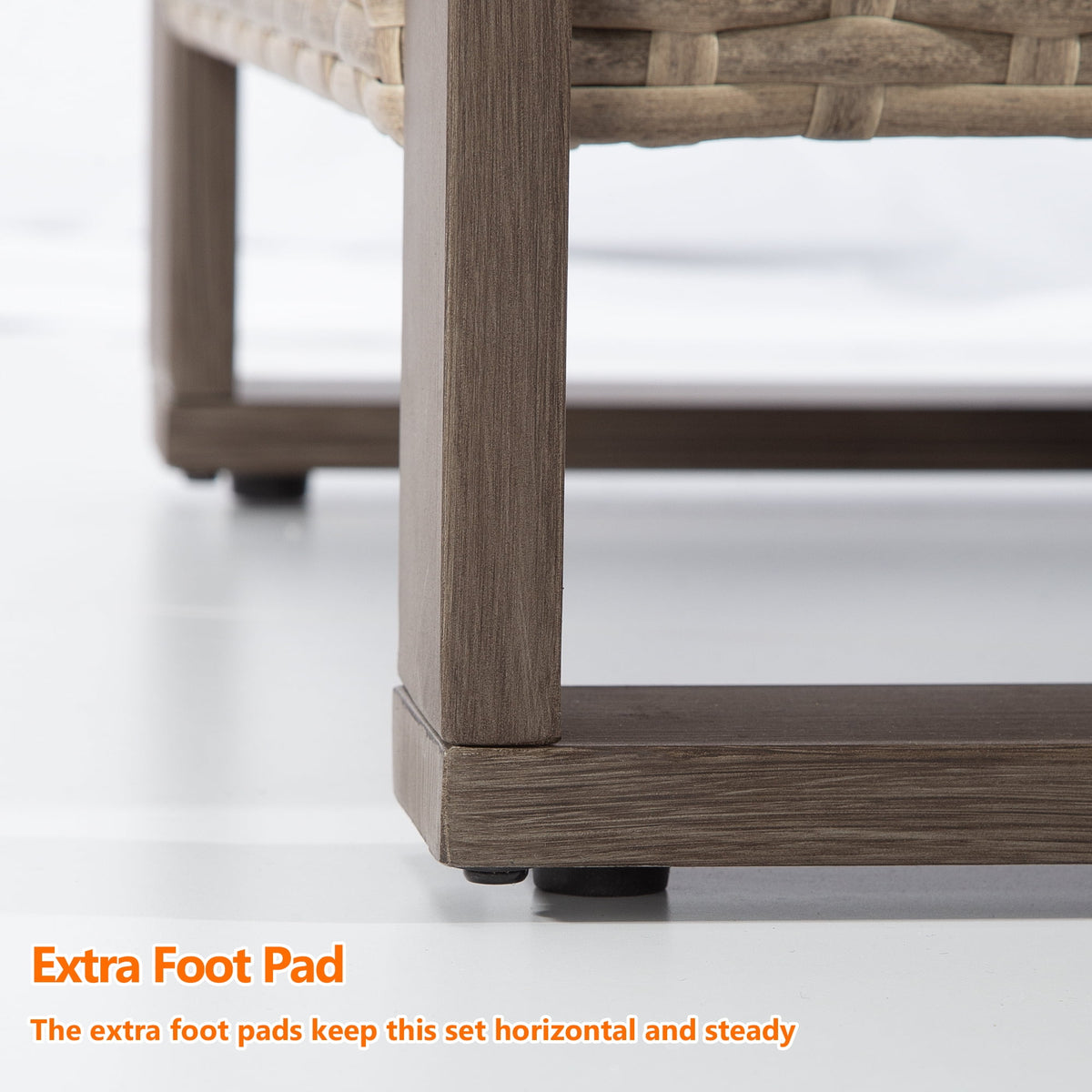 2-Piece PE Rattan Ottomans with Removable Cushions F846176