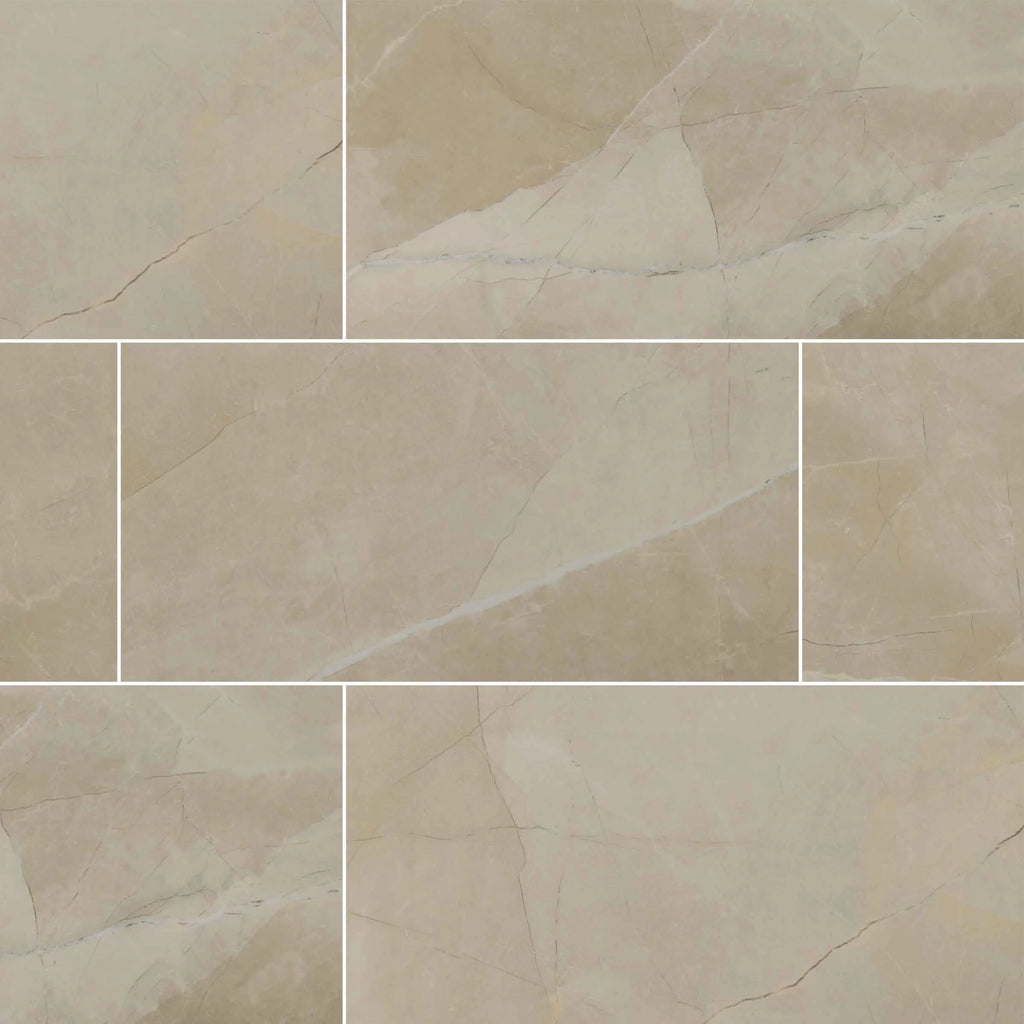 Cream 24"X48" Polished Porcelain Tile C4409