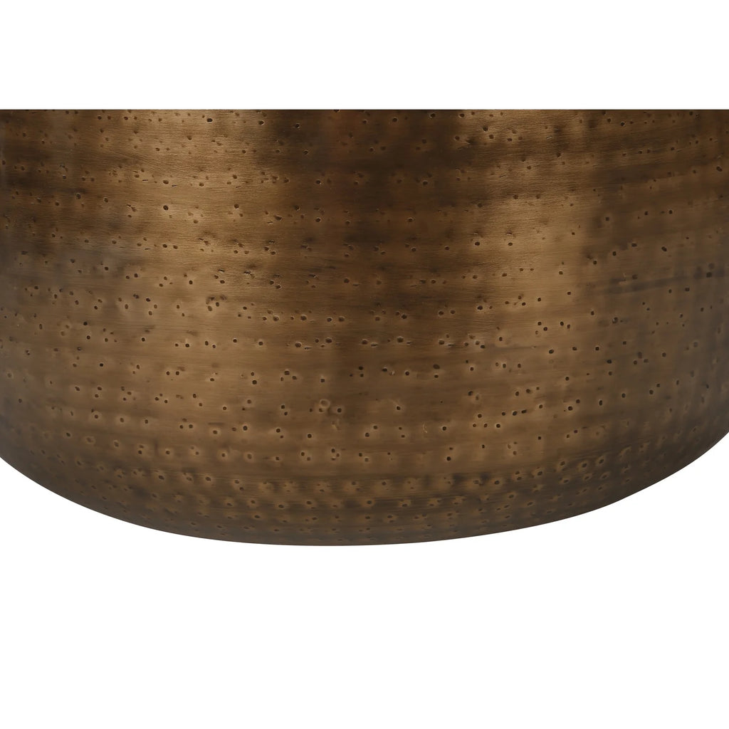 Copper Metal Drum Accent Table T236562