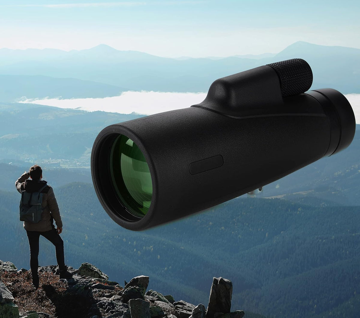 12X50 Waterproof Monocular Telescope with Smartphone Adapter Y83380