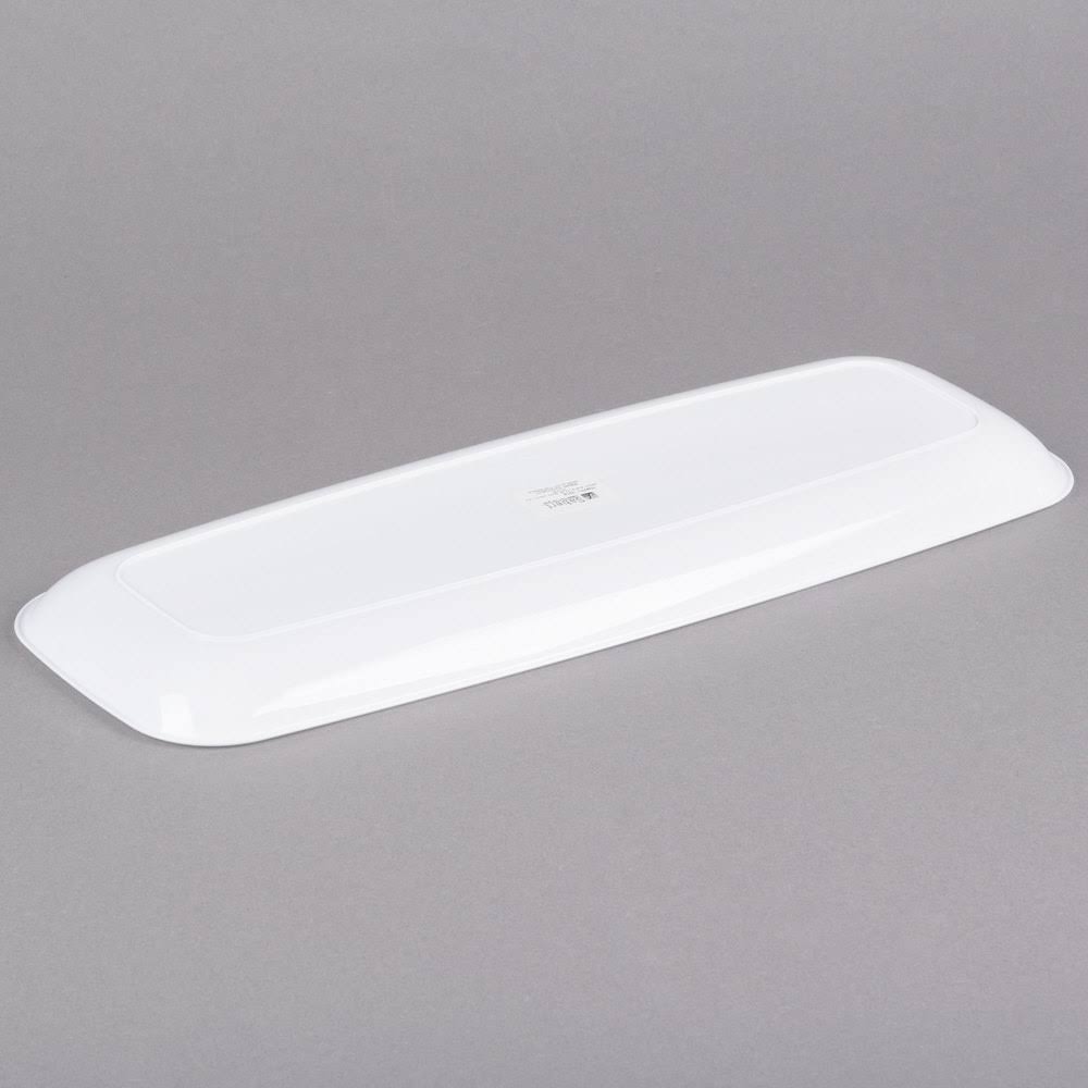 White Rectangular Polystyrene Platter / Catering Tray - 25/Case F891193