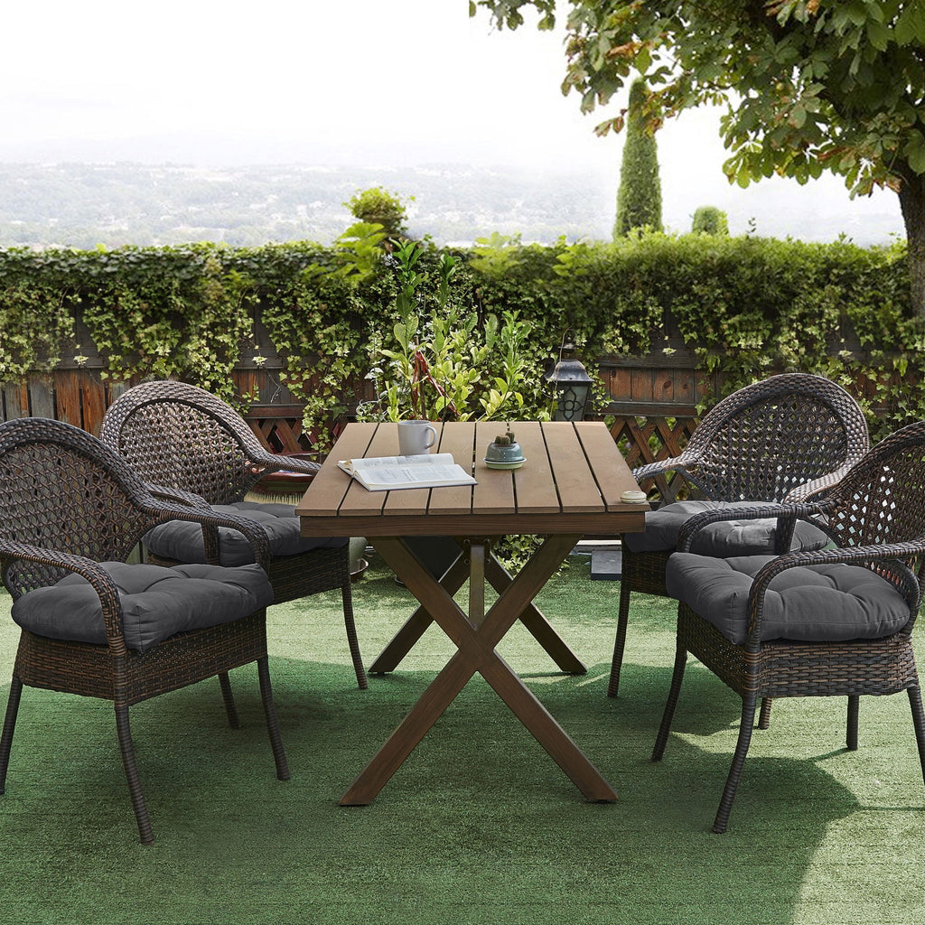 Red Square Chair Pad Outdoor Seating Cushion U829969