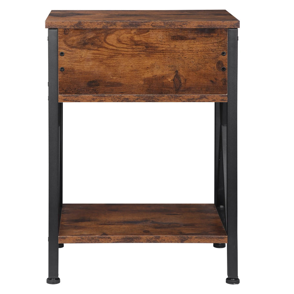 Brown Metal Frame End Table J9551