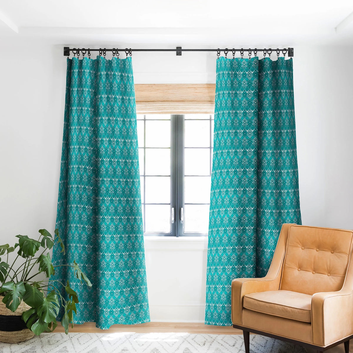 Turquoise Blackout Curtain Single Panel 50" x 96" K516