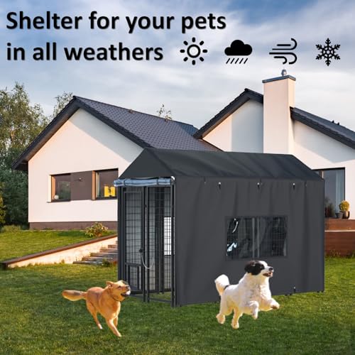 Black Heavy Duty Waterproof Dog Kennel Cover Q92728