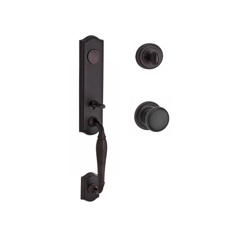 Venetian Bronze Handleset with Round Knob and Traditional Round Rose L885