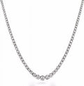 Graduate Diamond Tennis Riviera Necklace in 14K White Gold E4835