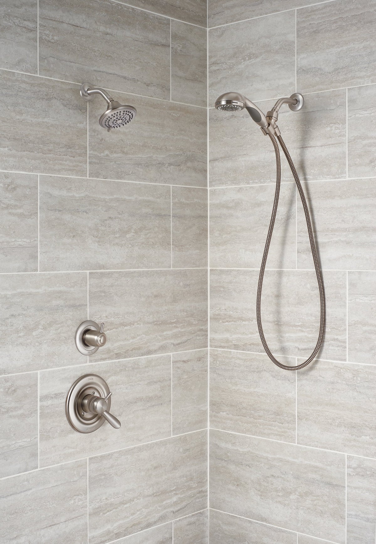 5-Spray Single Handle Shower Faucet in Stainless Y29664