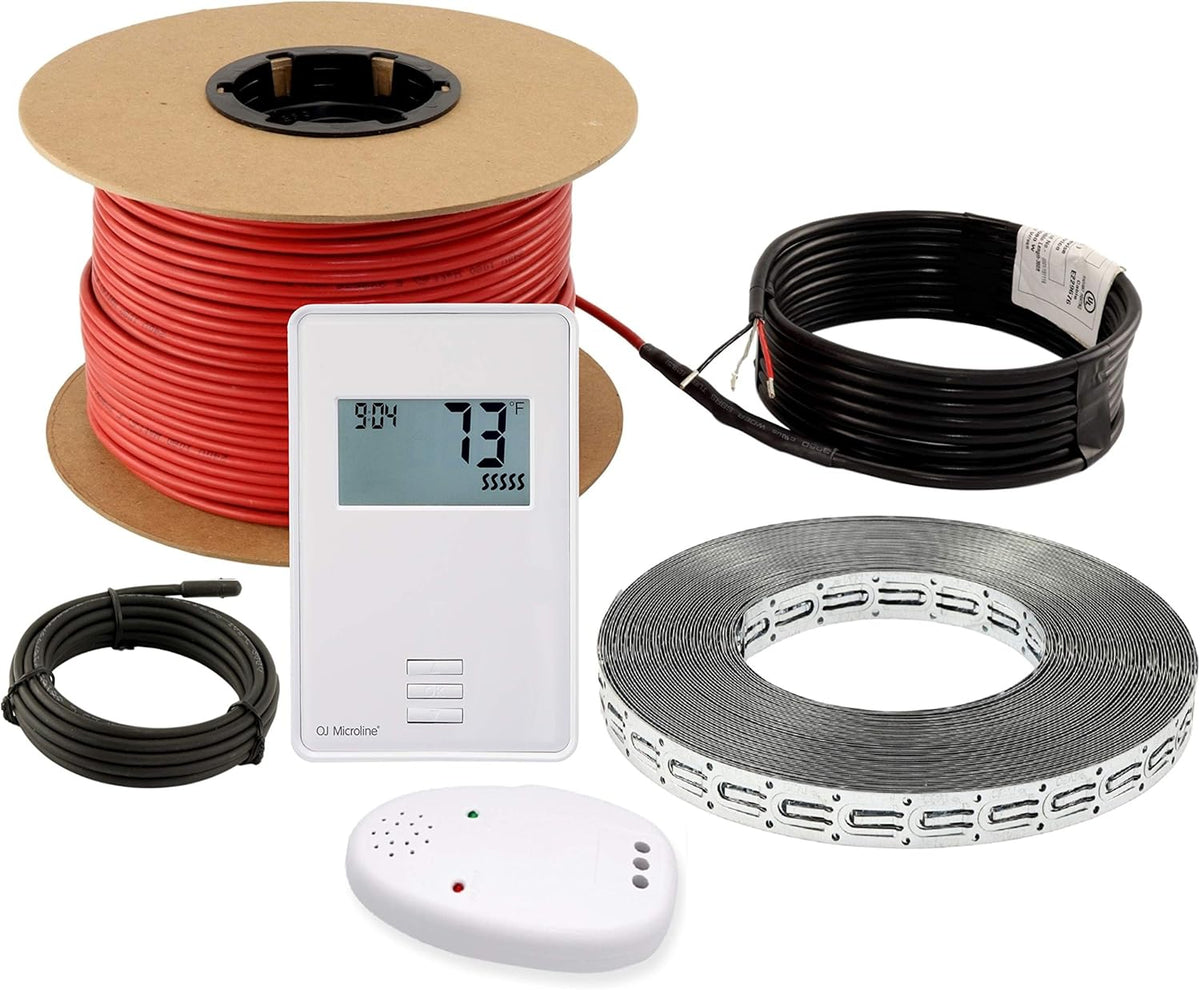 25 Sqft Electric Radiant Floor Heating Cable Set with Thermostat W955470