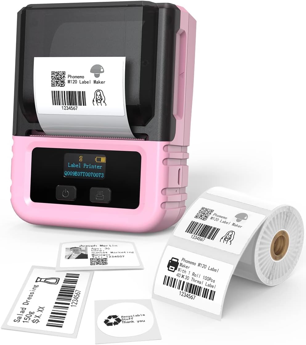 White Pack of 2 Bluetooth Thermal Label Printer X6800