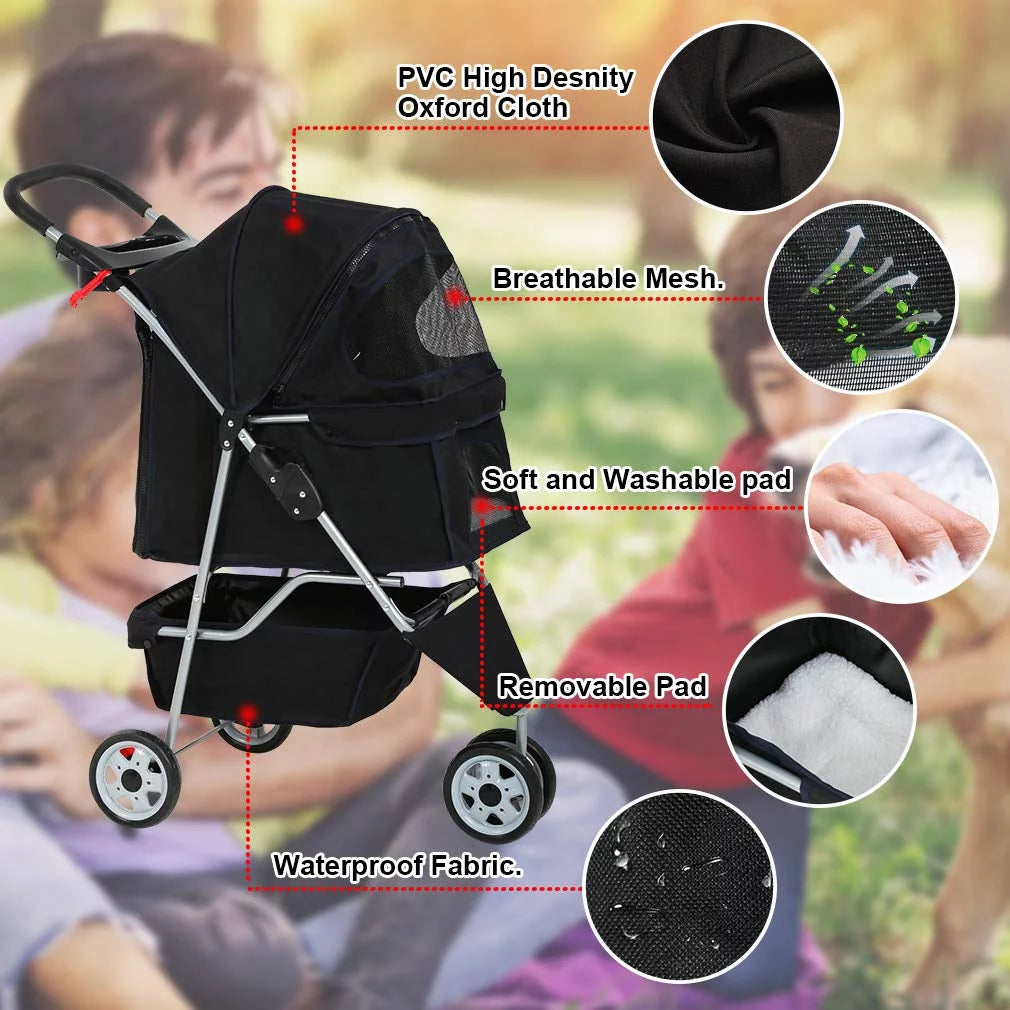 3 Wheels Folding Pet Stroller N780856