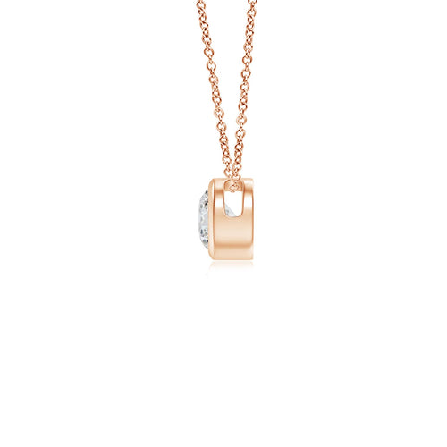 14K Rose Gold Diamond Solitaire Pendant Necklace B858810