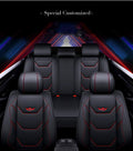 Black-Red PU Leather Car Seat Covers 5 Seats Full Set D762931
