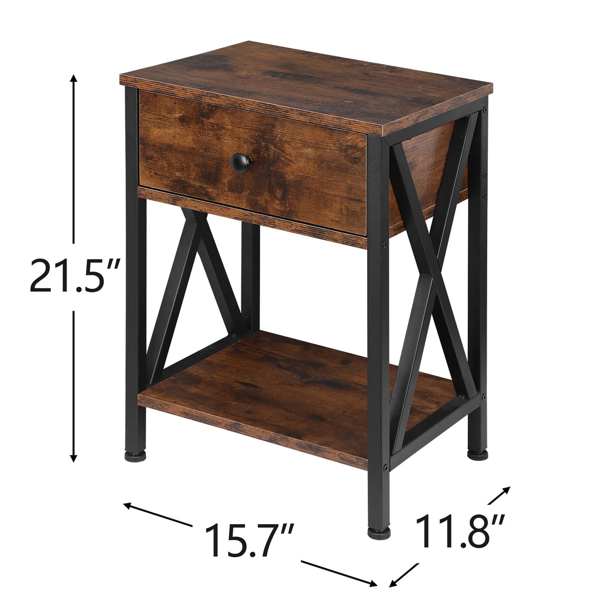 Brown Metal Frame End Table J9551