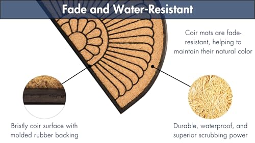Natural Coco Coir Half Circle Door Mat 24" x 39" P881704
