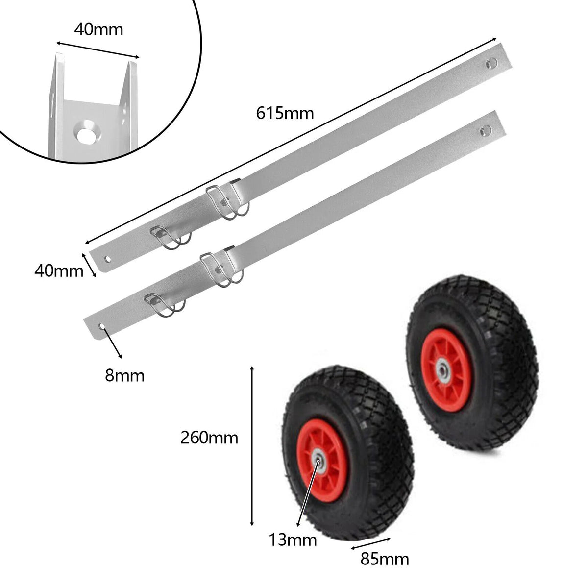 Boat Transom Launching Wheels 300 Lbs M98626