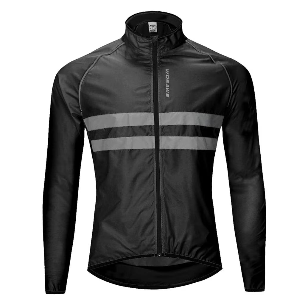 Black XXL Windproof Long-Sleeve Riding Jacket F24187