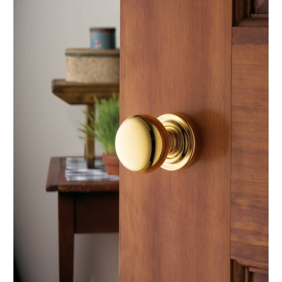 Satin Brass and Brown Pair of Knobs Q48526