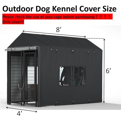 Black Heavy Duty Waterproof Dog Kennel Cover Q92728