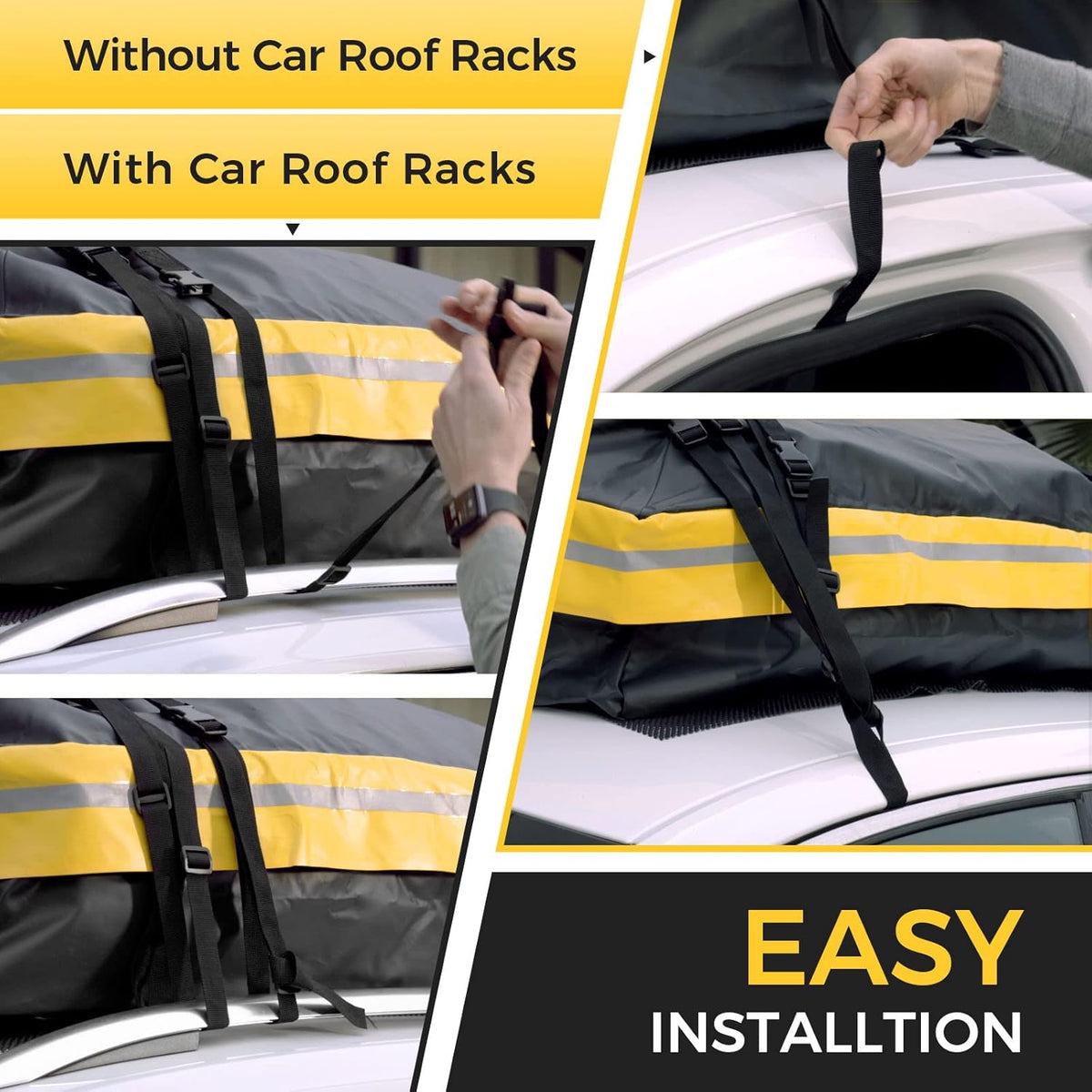 Rooftop Cargo Carrier Bag 15Cu.ft Heavy Duty 1000D Waterproof Anti-Tear B276